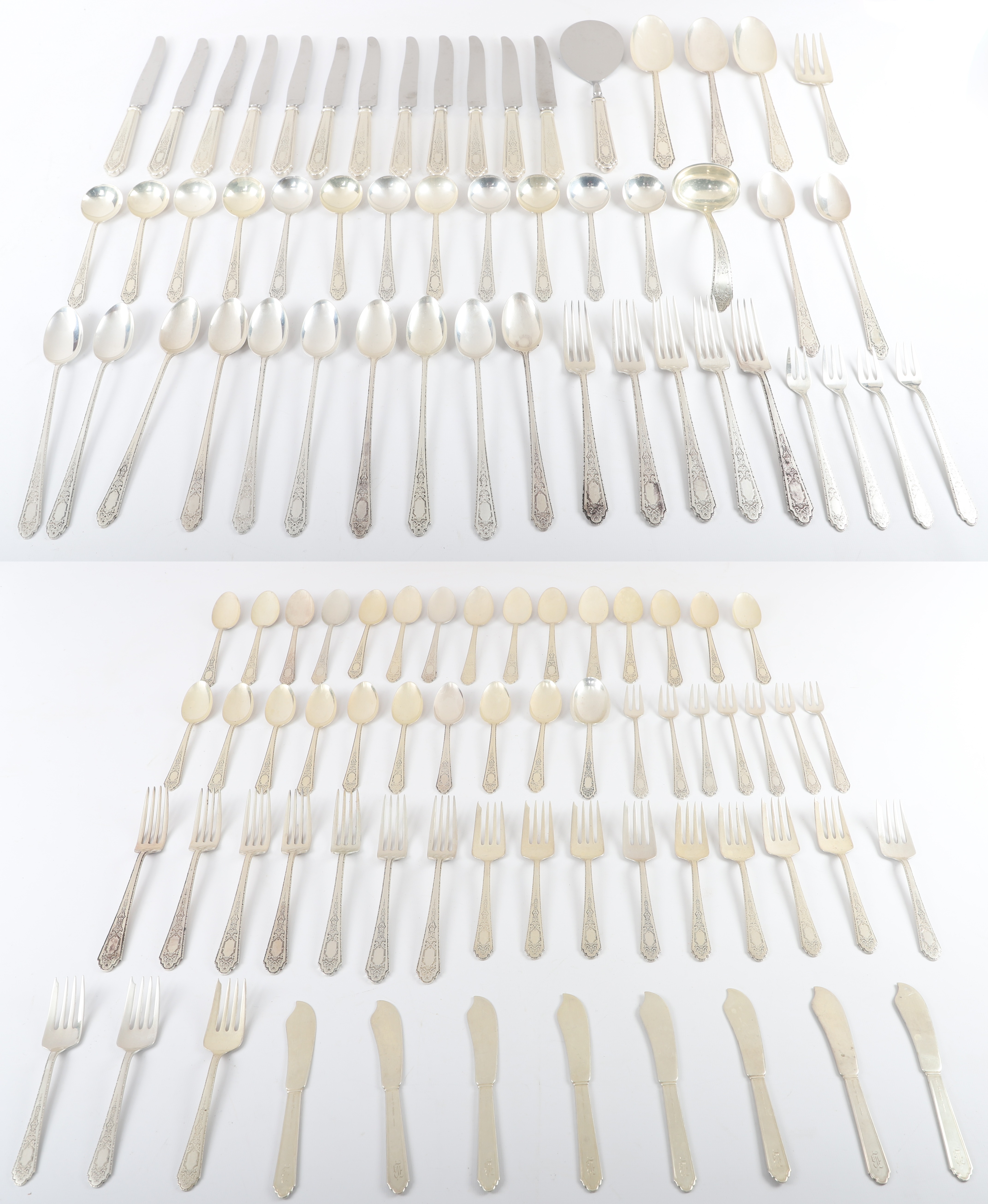 (110) Pcs Lunt Sterling Flatware, Mary