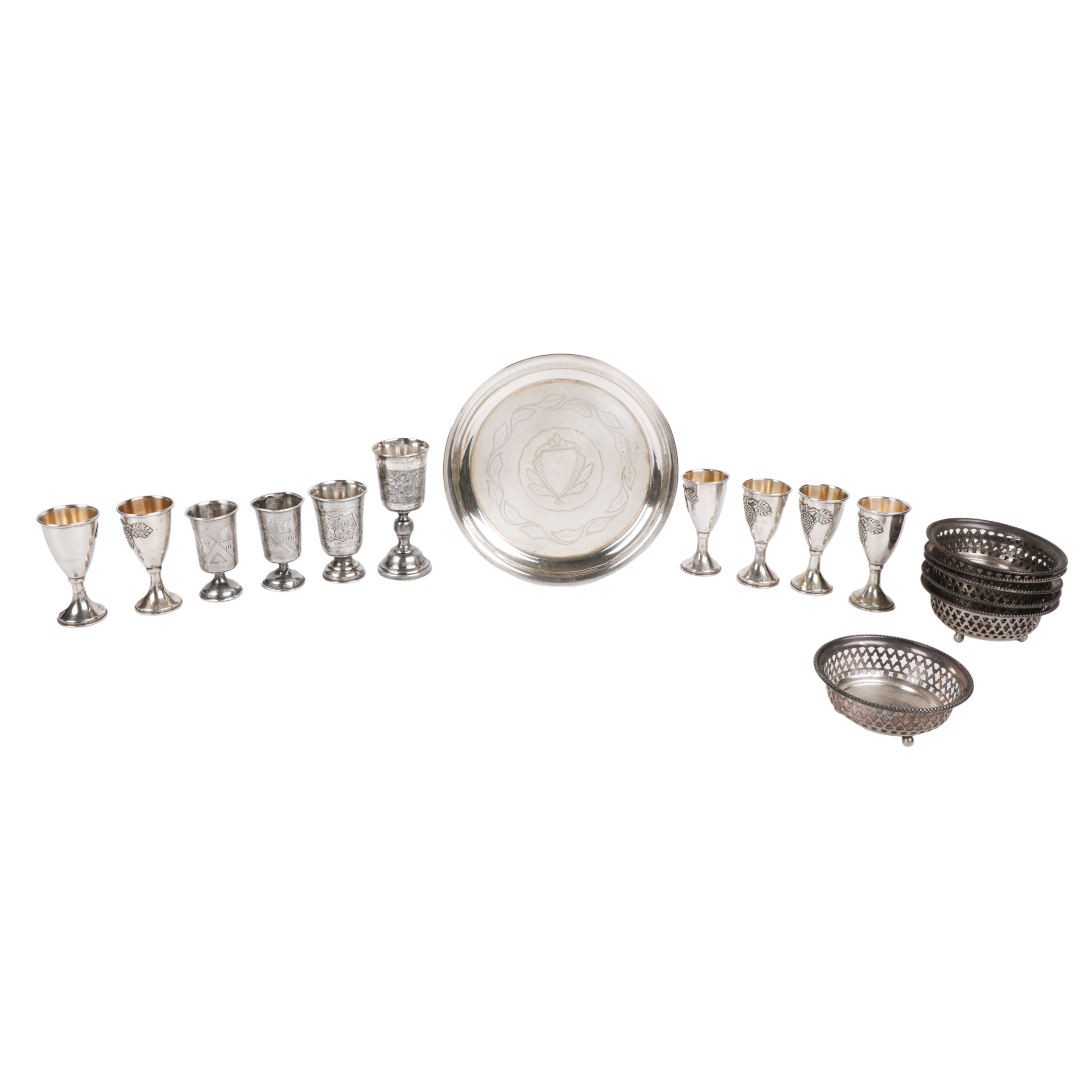 Silver and sterling Kiddush cups