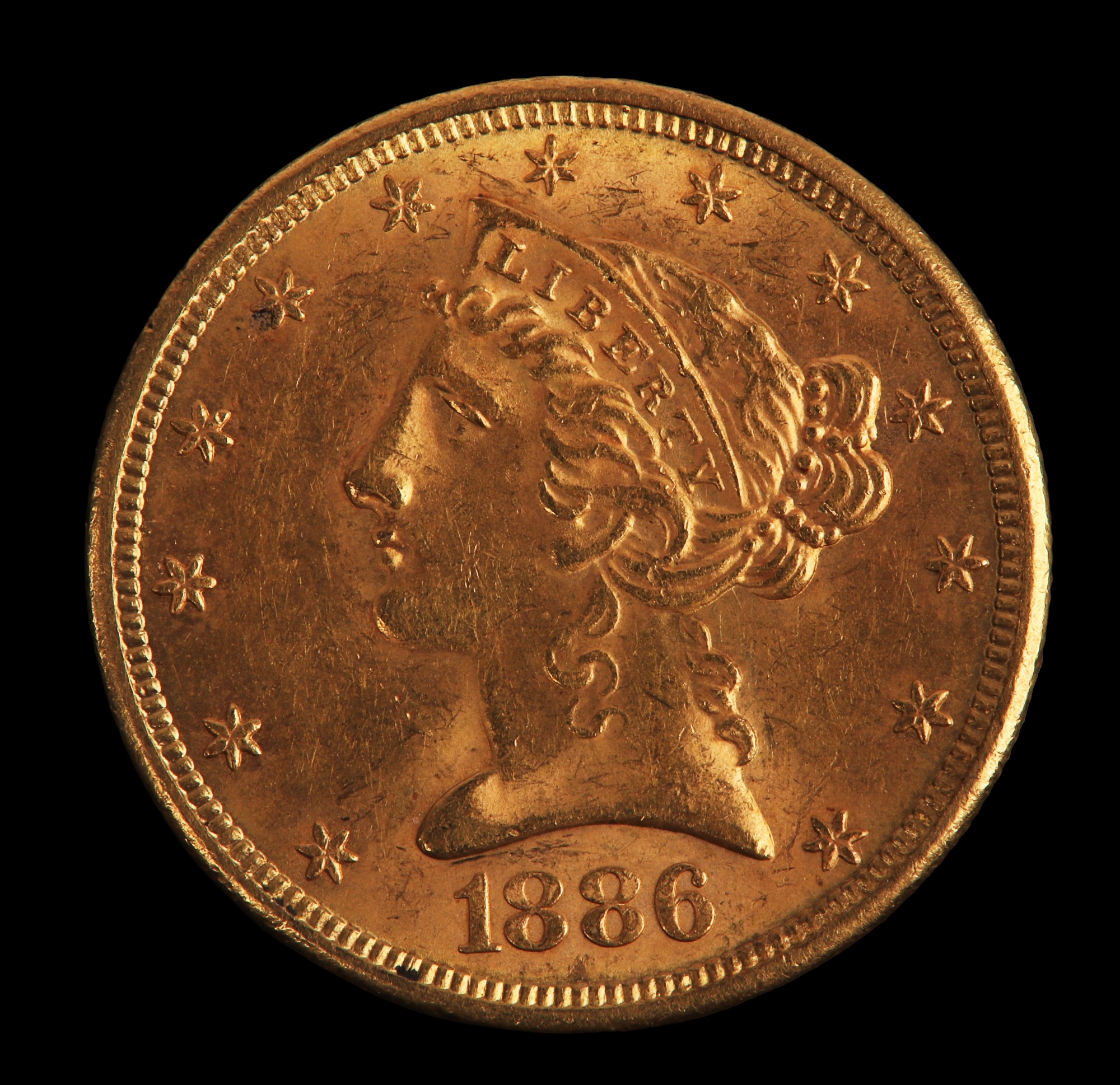 1886 S $5 Liberty Head Half Eagle