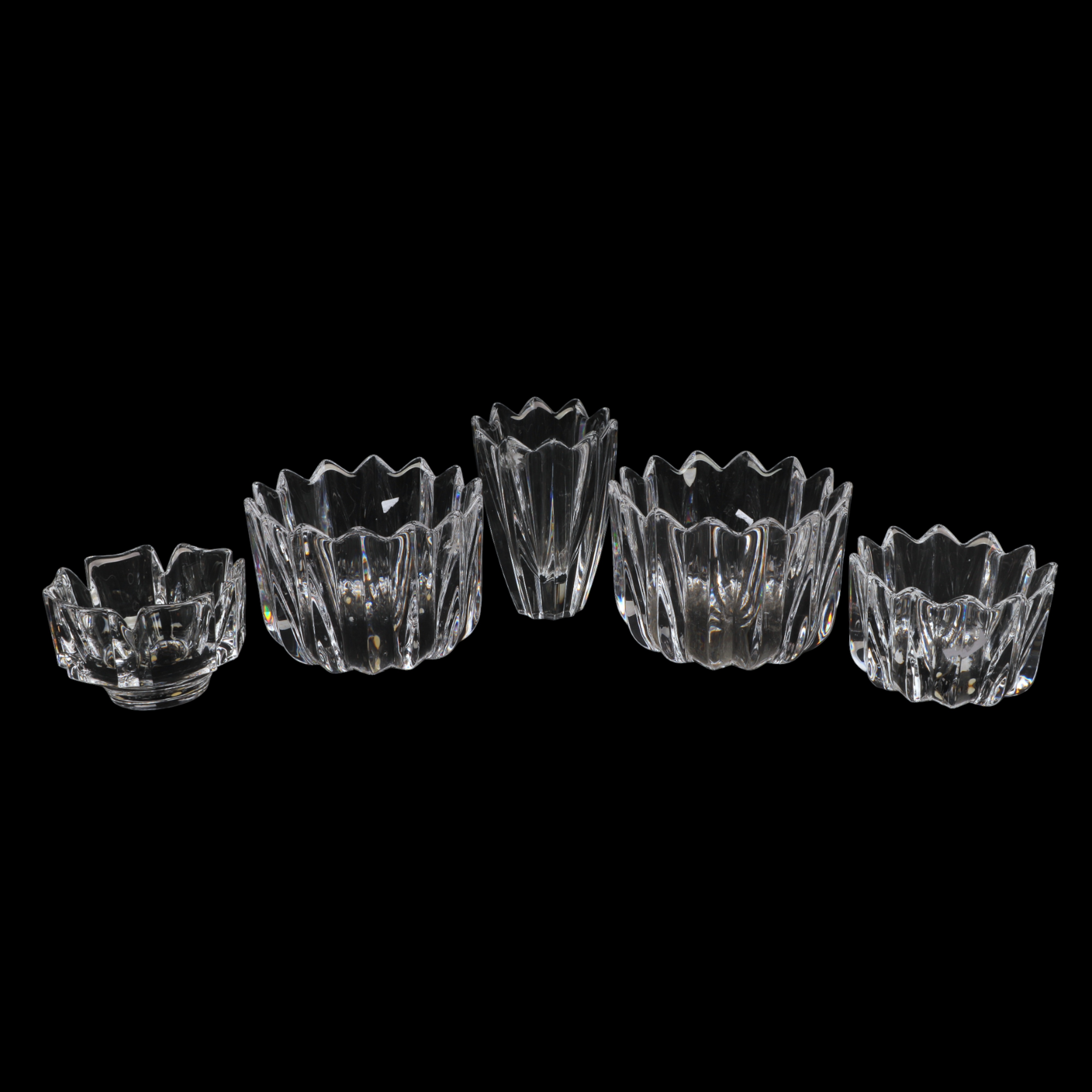  5 Orrefors crystal bowls to include 3ca614