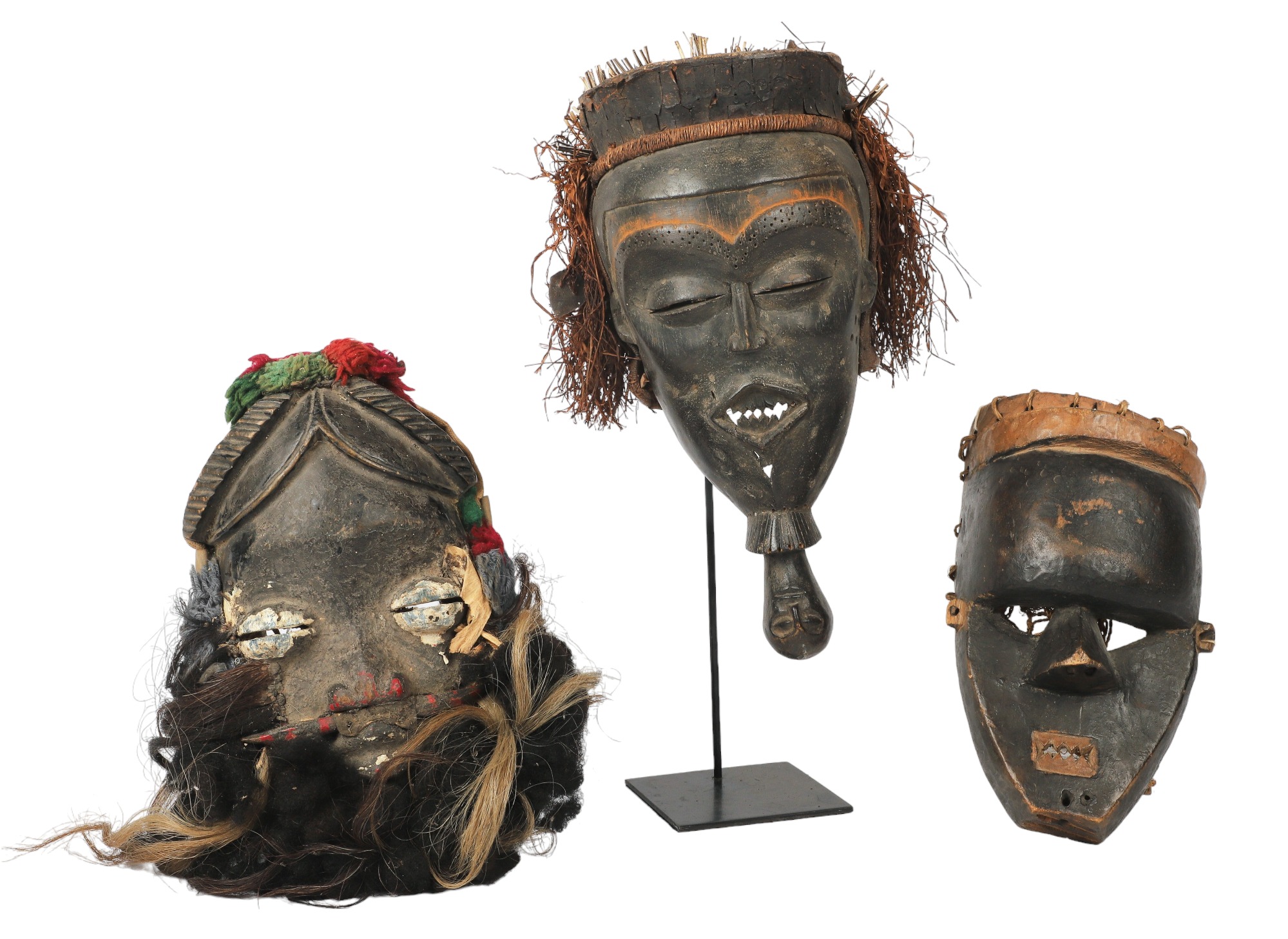  3 African tribal ritual masks  3ca691