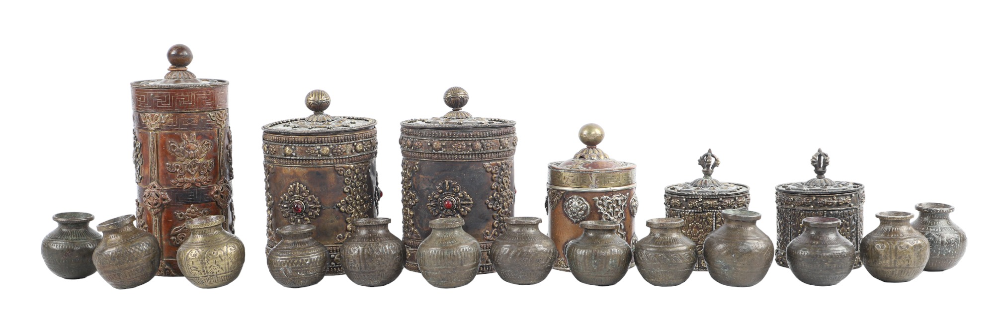 (6) Tibetan Incense canisters and