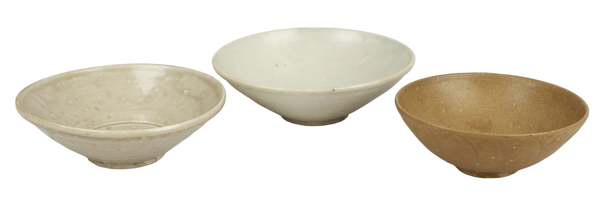 (3) Chinese stoneware bowls, unmarked,