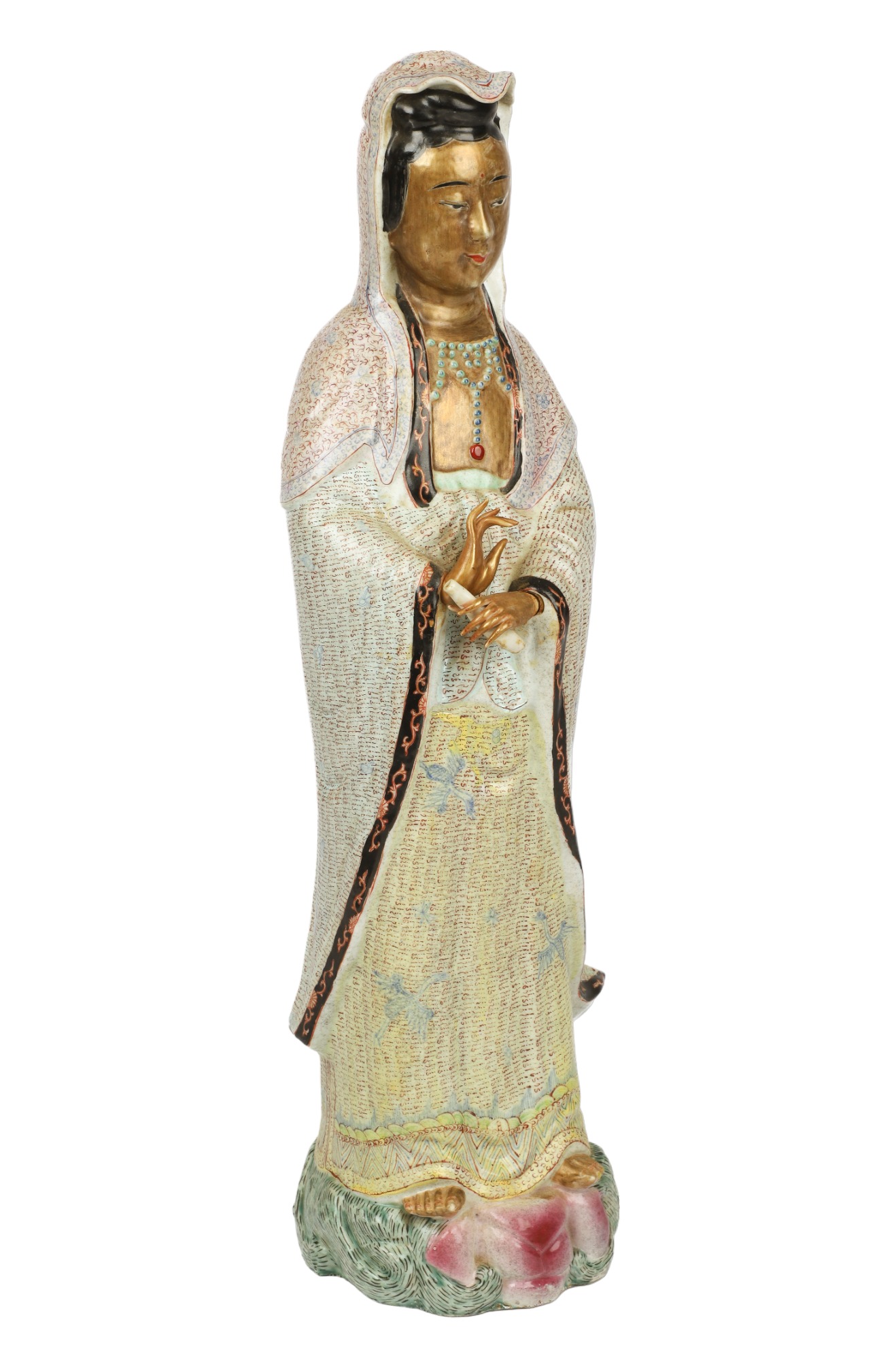 Chinese polychrome porcelain Guanyin 3ca723