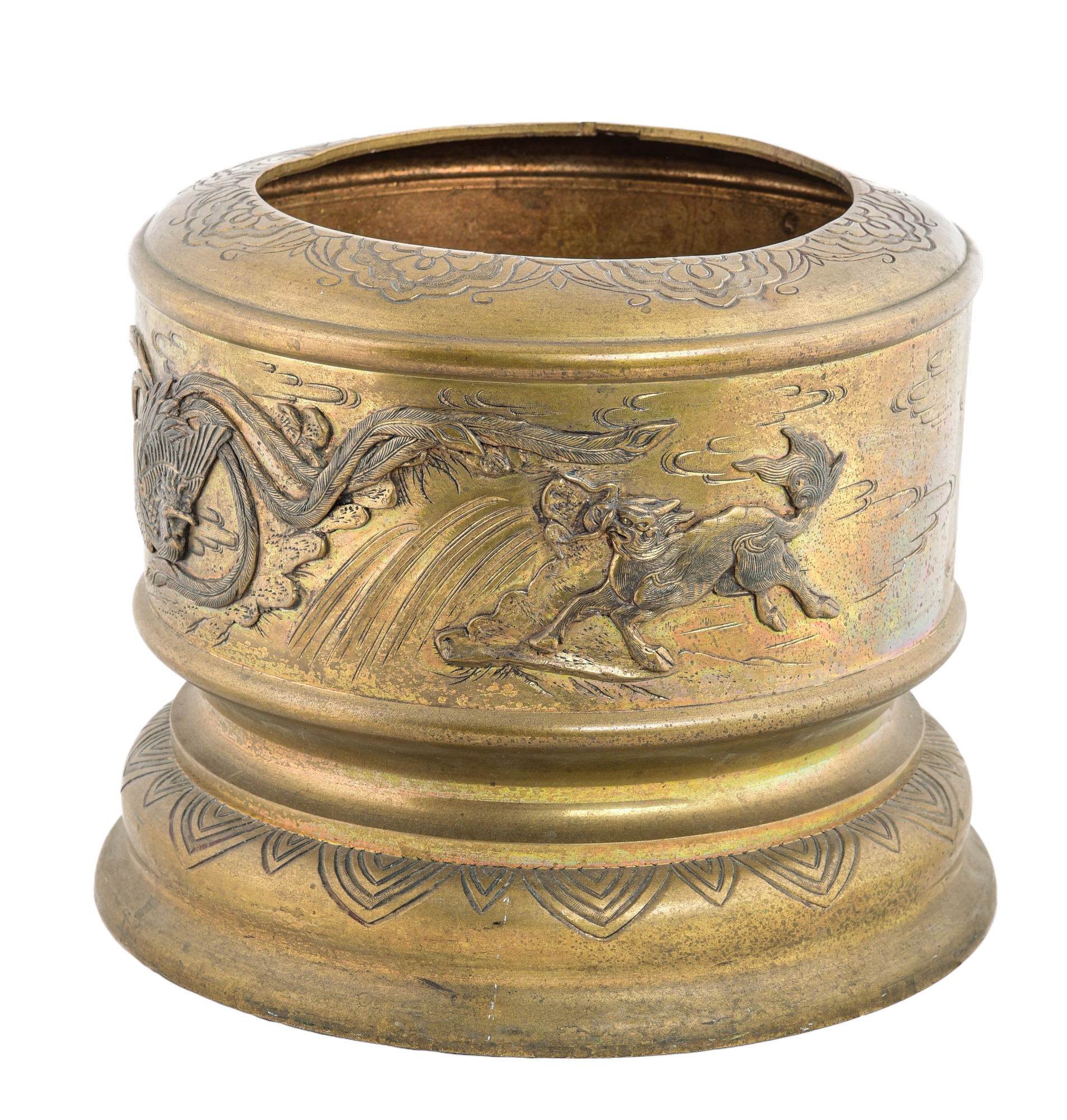 Chinese brass brazier base with 3ca72a