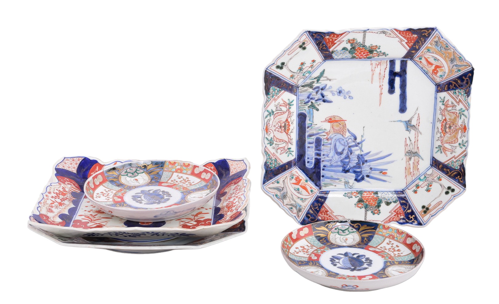  5 Pcs Japanese Imari porcelain  3ca74b
