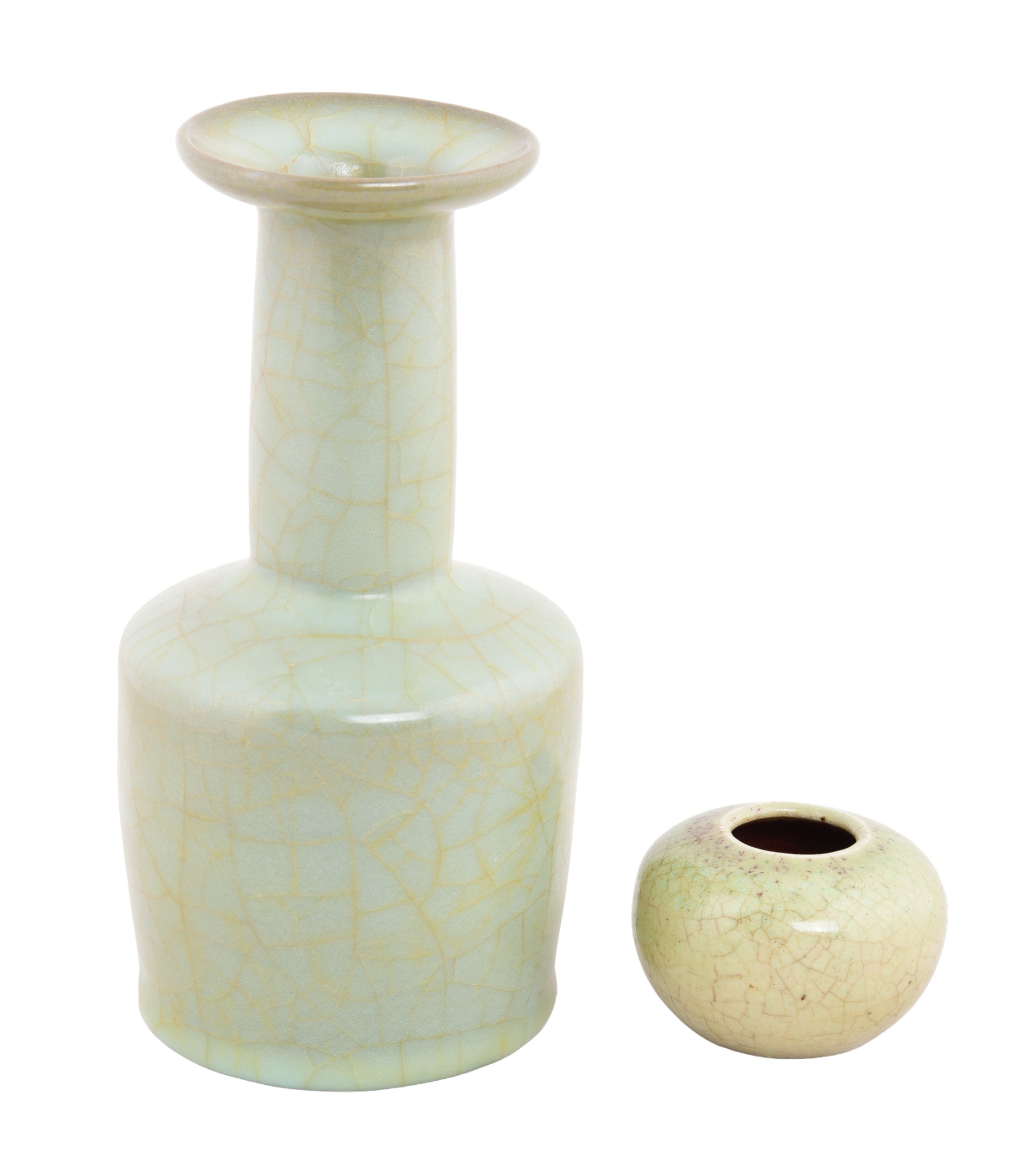 (2) Pcs Chinese pottery, celadon crackle