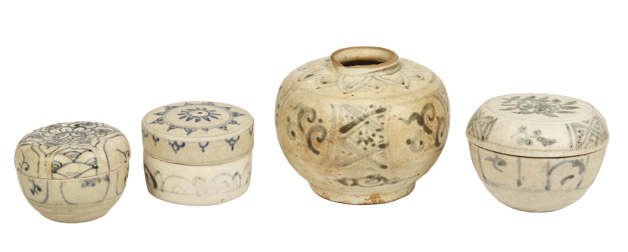 (4) Pcs miniature Asian pottery,