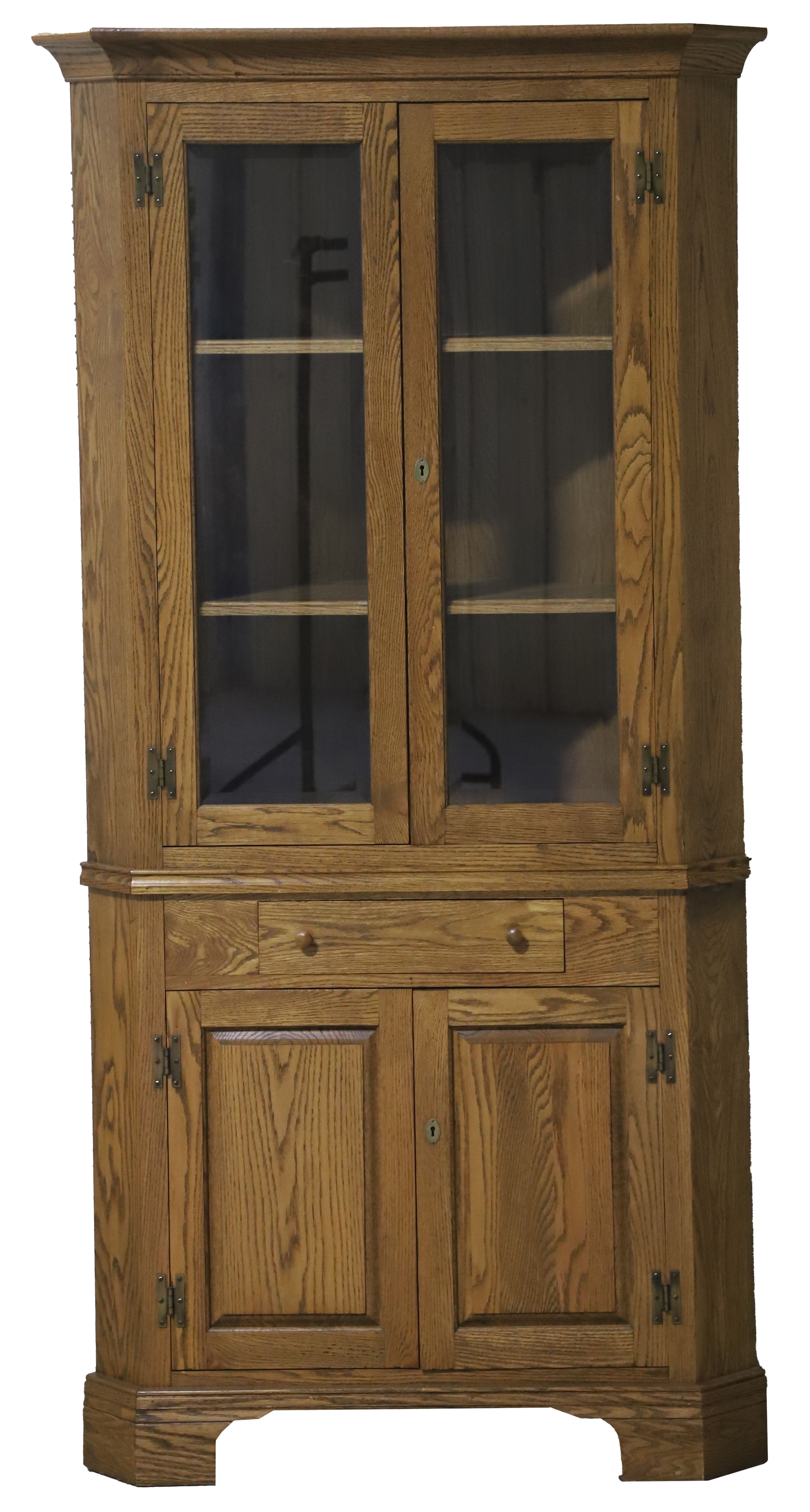Oak 2 pc corner cabinet top with 3ca77e