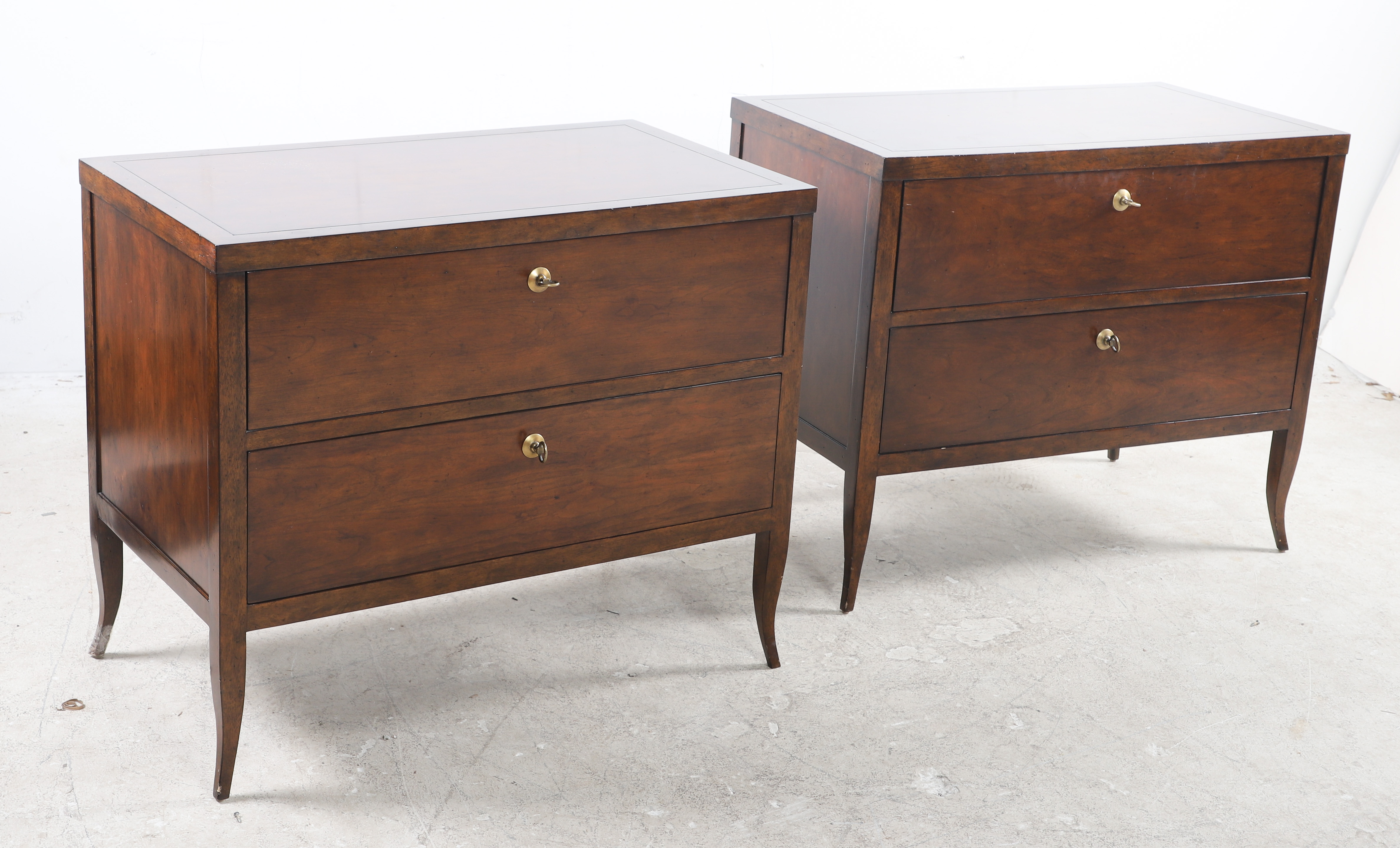 Pair Contemporary 2-drawer chests,