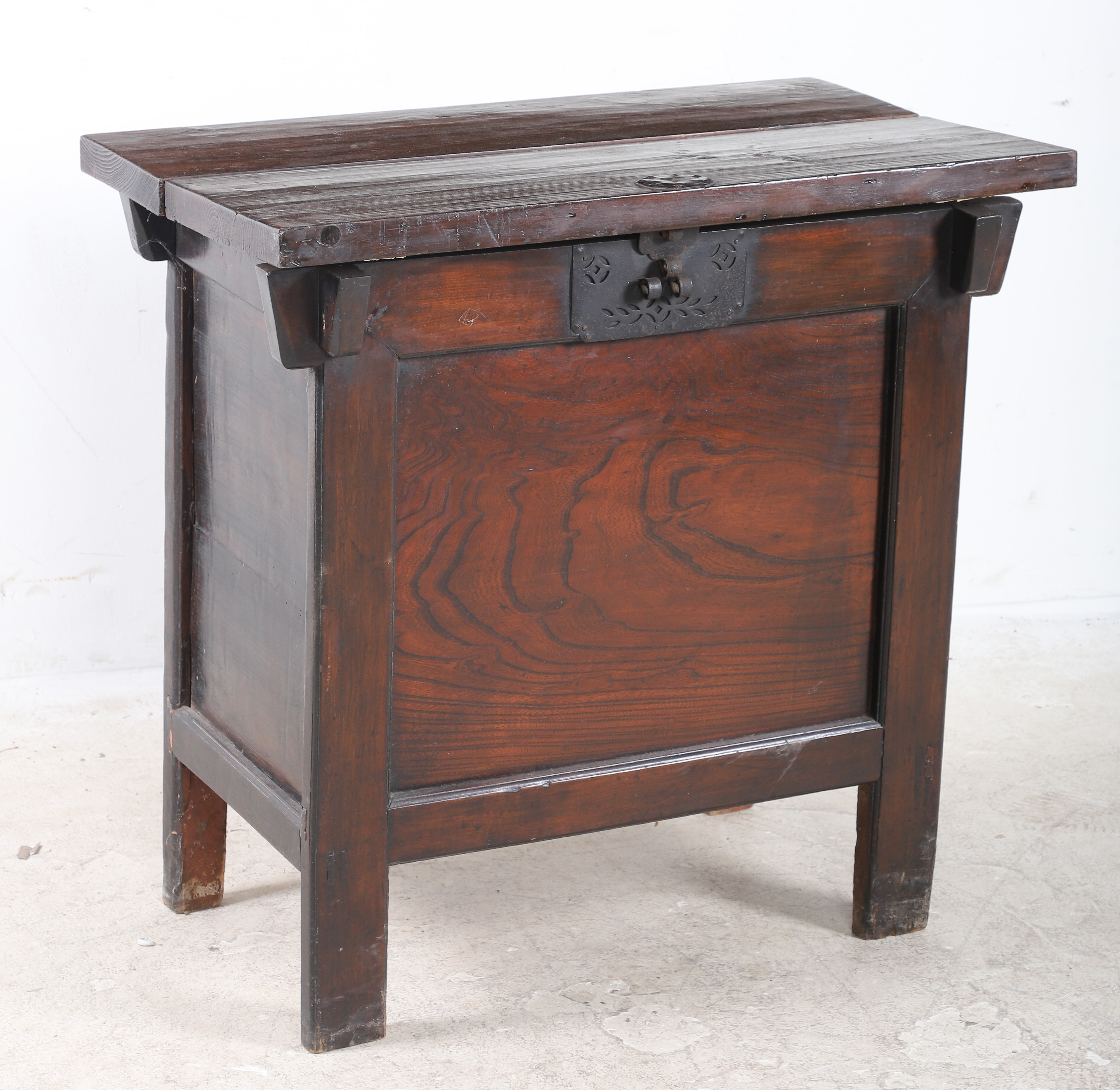 Chinese elmwood chest, partial