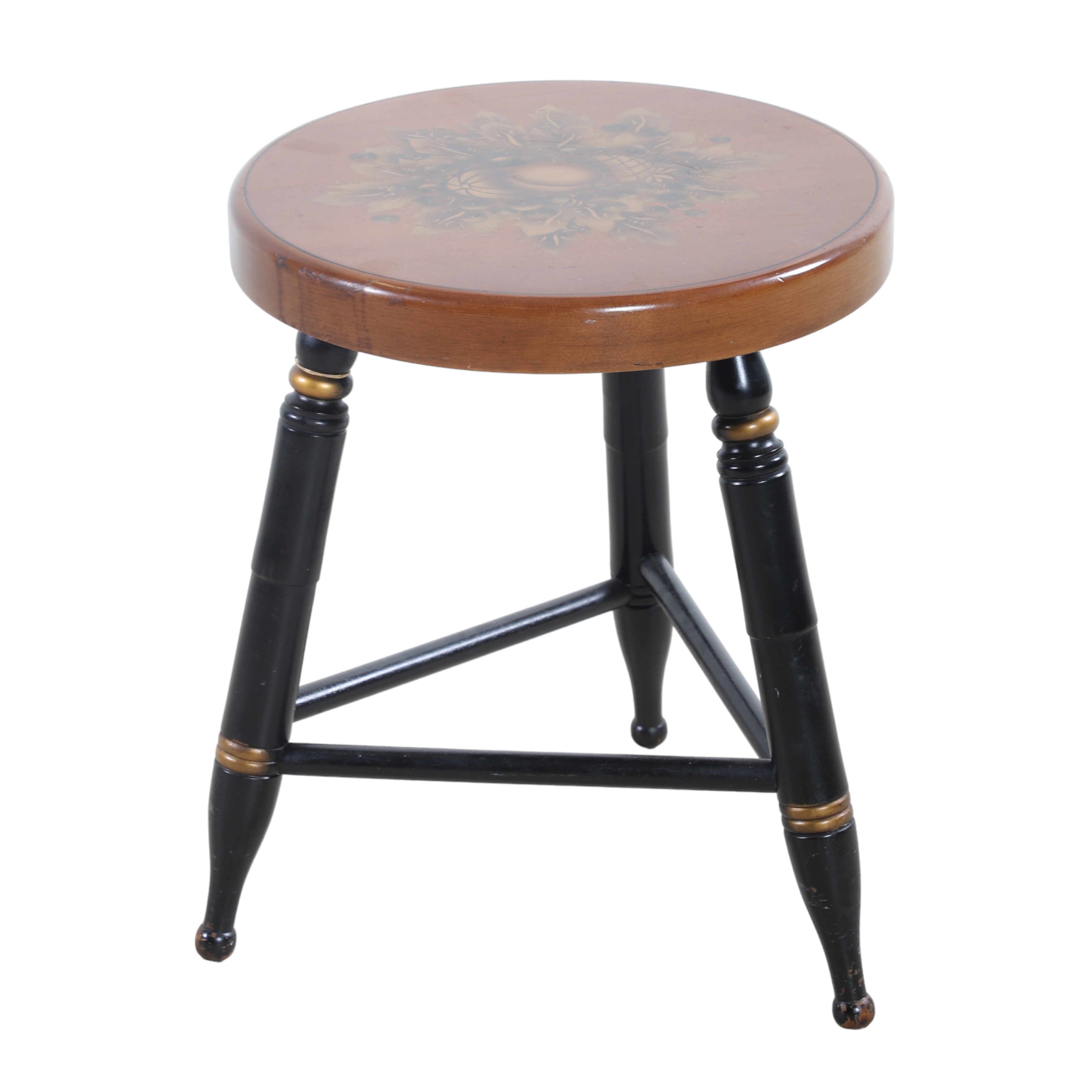 Hitchcock painted stool stenciled 3ca7be
