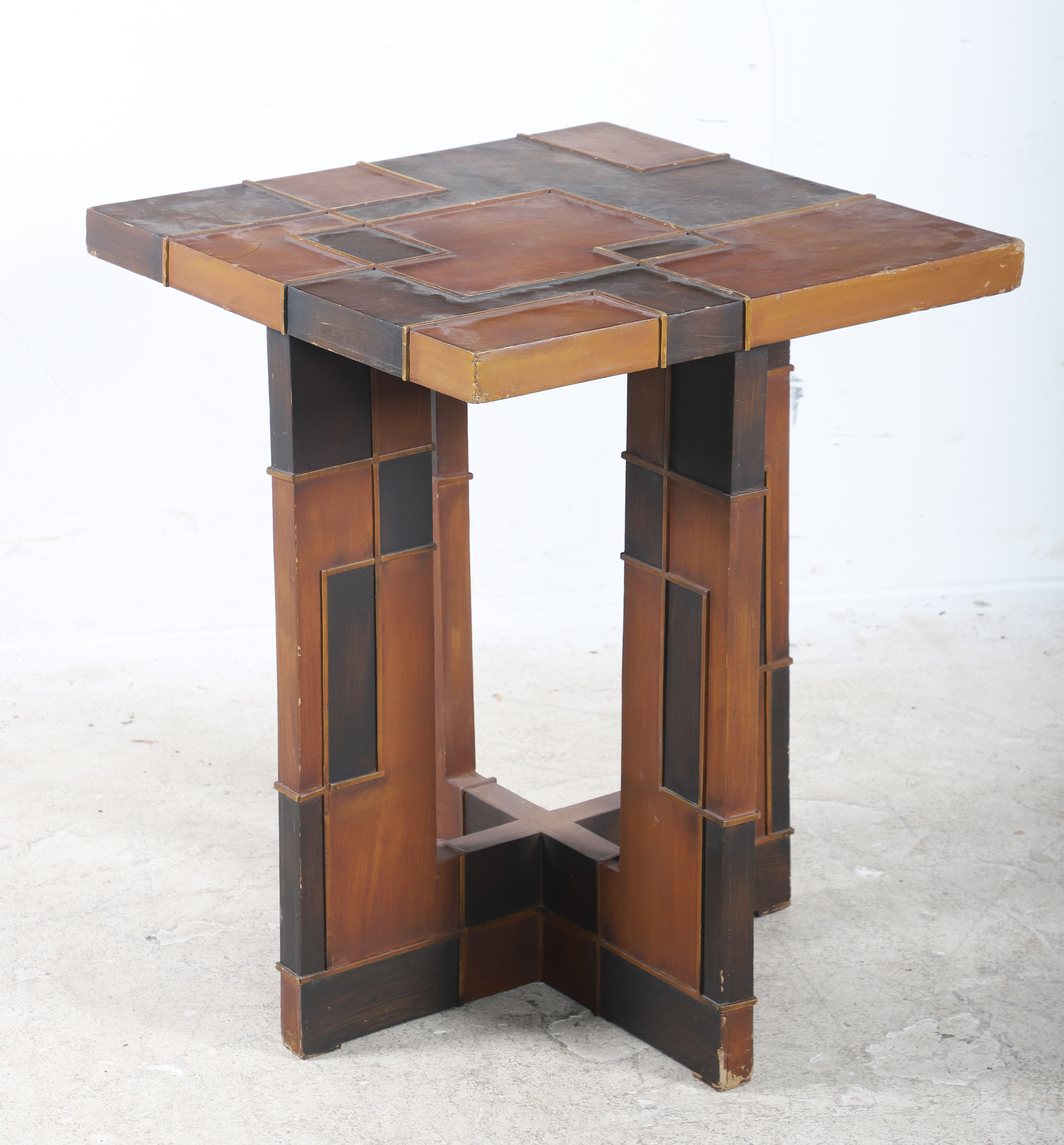 Art Deco style side table brown 3ca7ce