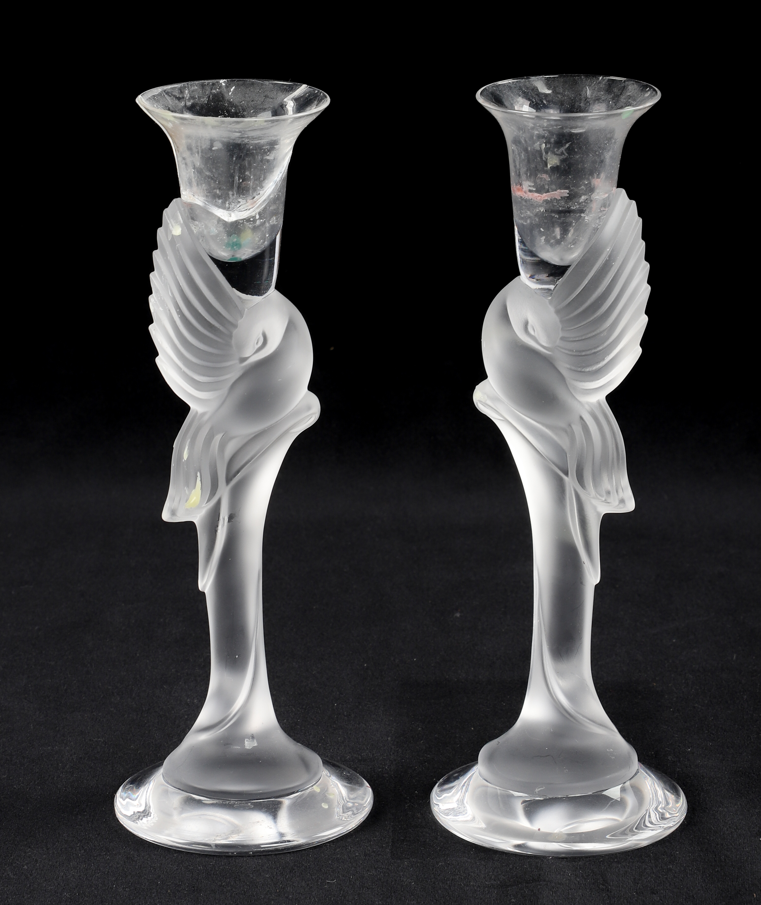 Pair of Faberge Crystal Snow Dove  3ca7f5