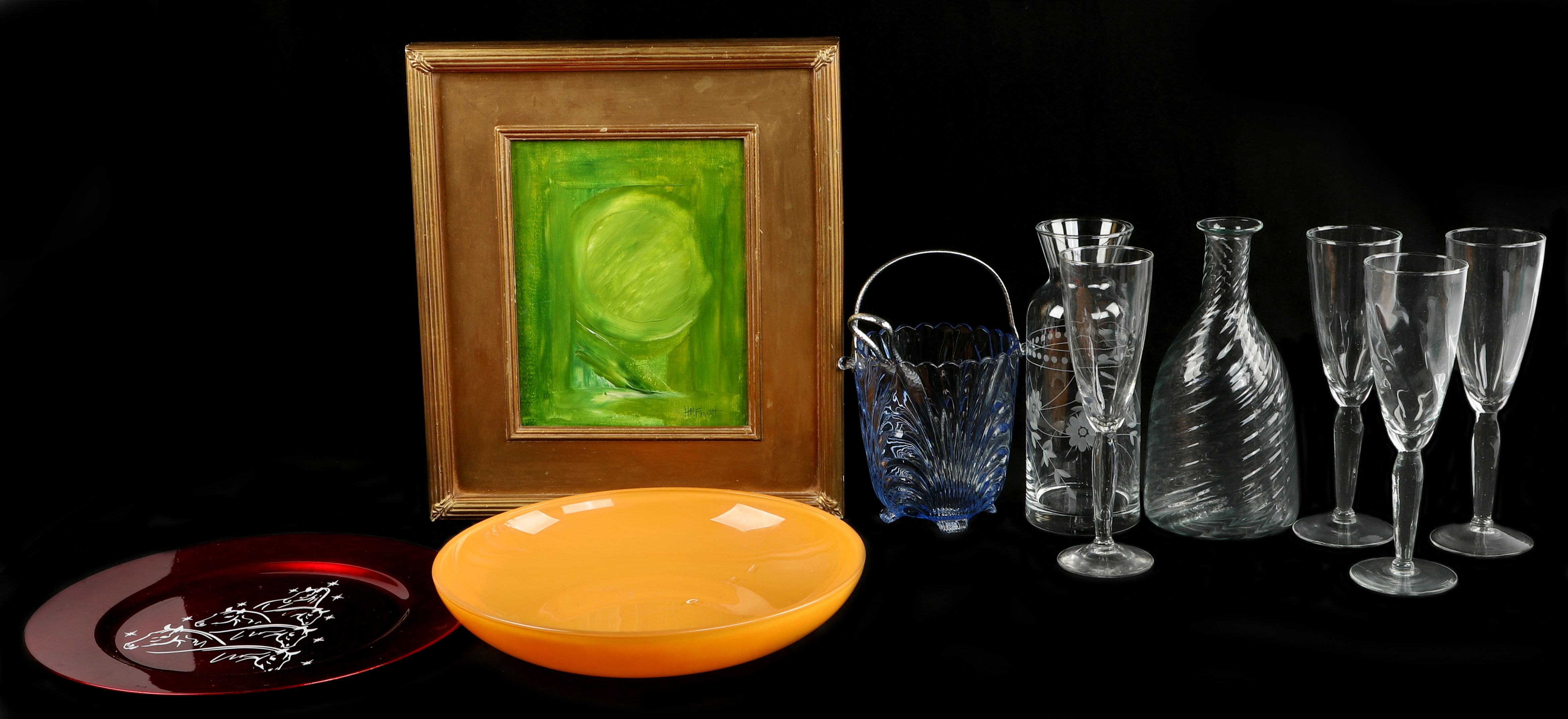 Mixed lot, including (4) glass
