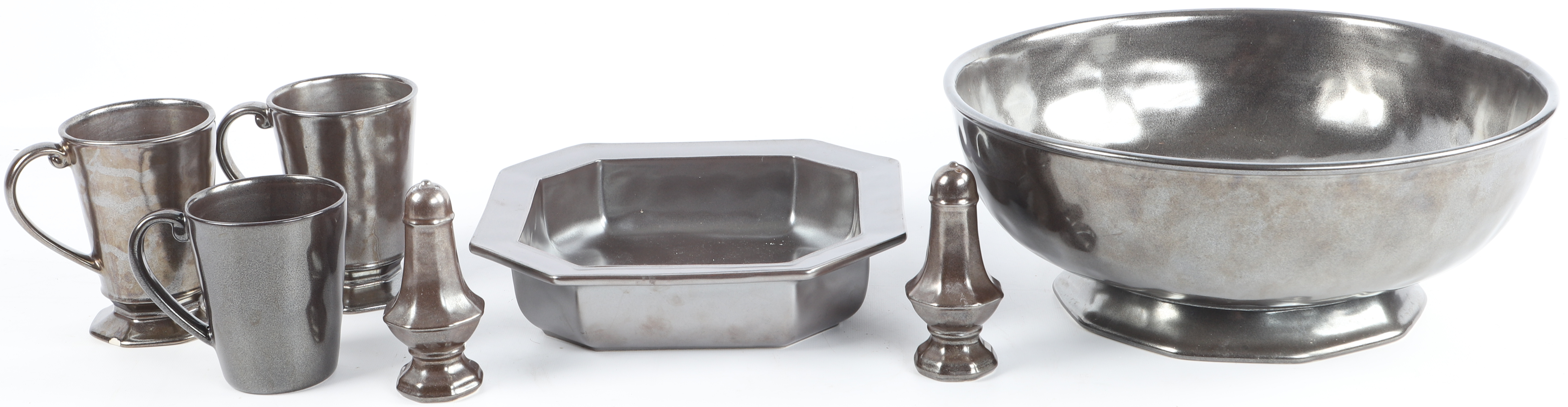 (7) Pcs Juliska pottery, Pewter