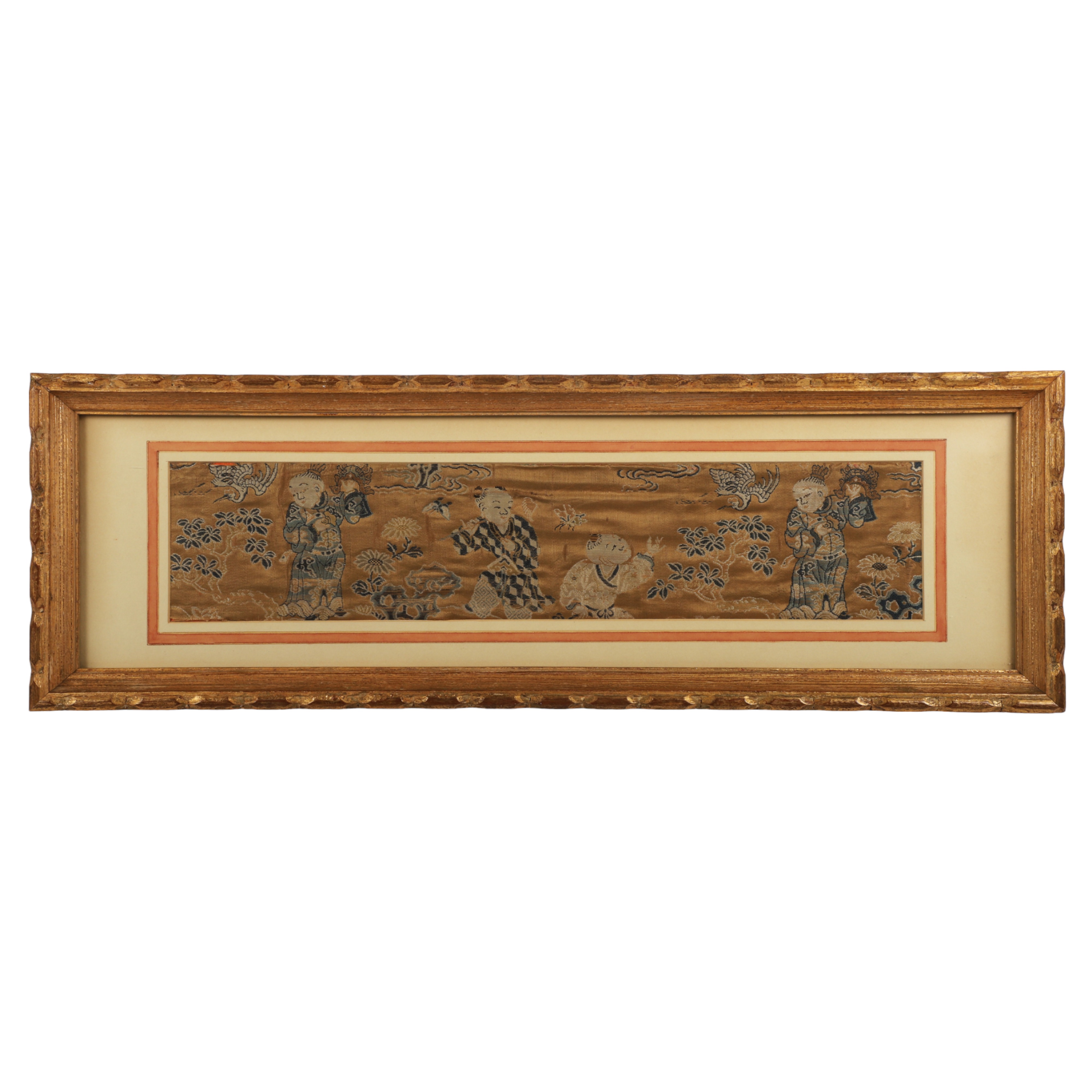 Chinese framed tapestry piece,