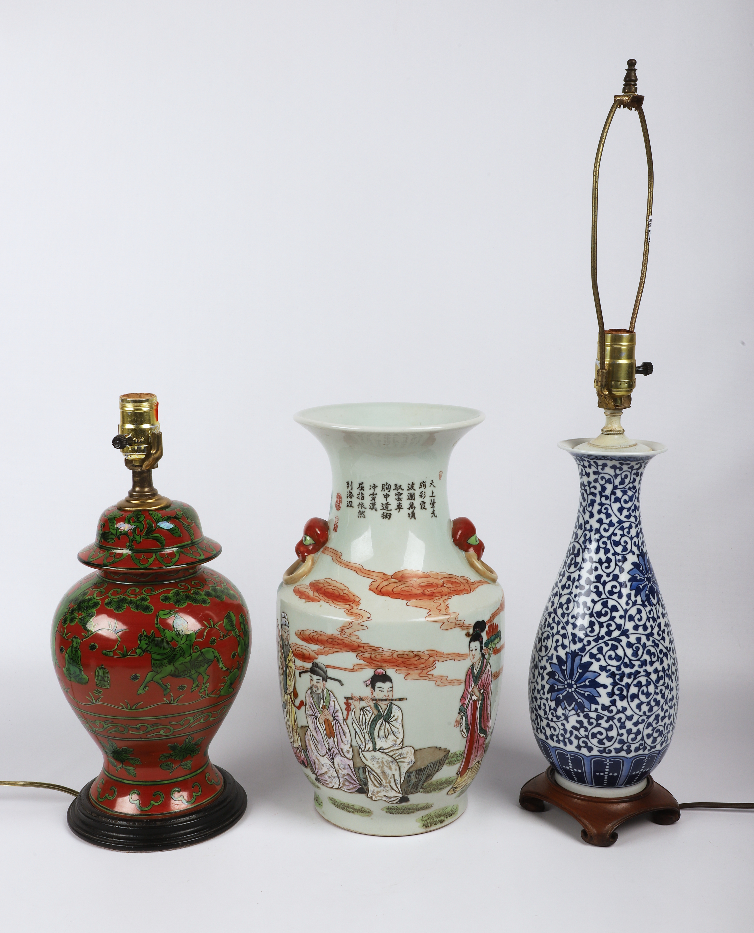 (3) Chinese porcelain lamp bases,