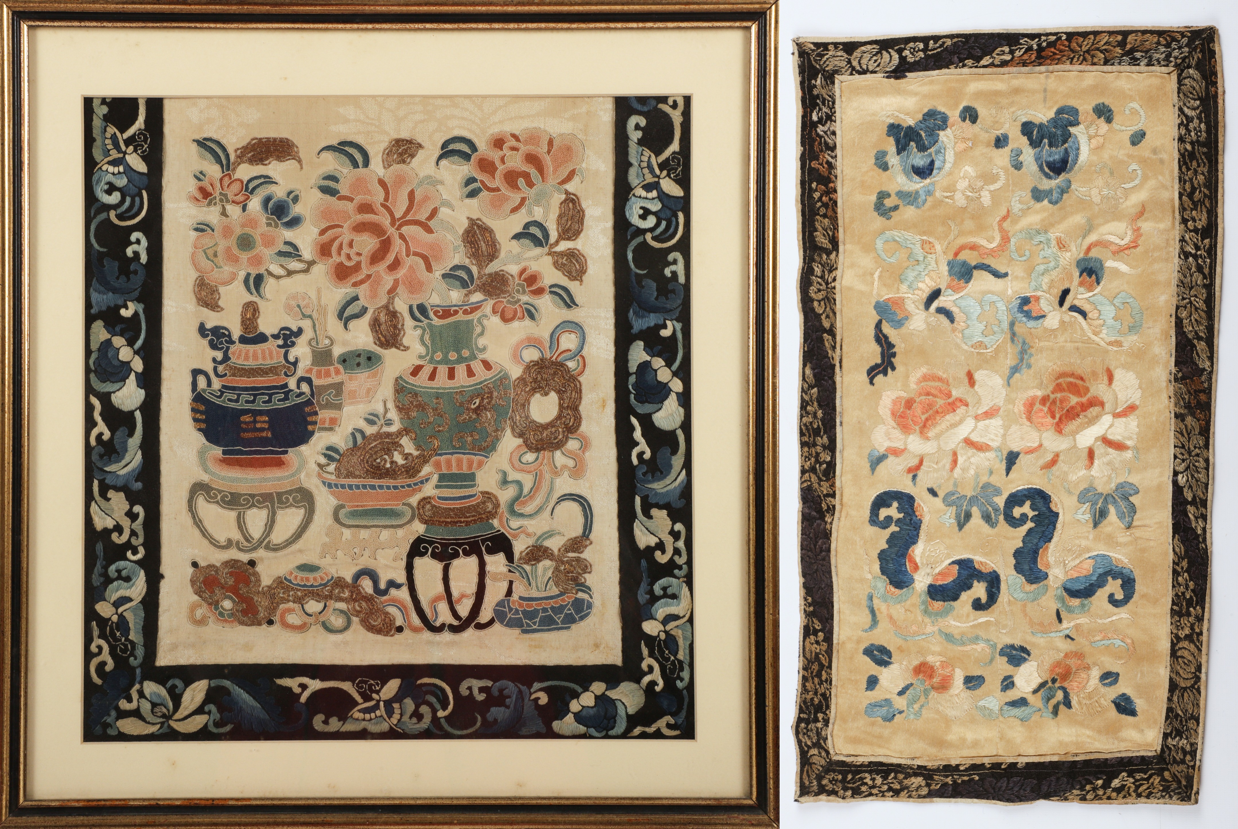  2 Chinese embroideries c o unframed 3ca93e