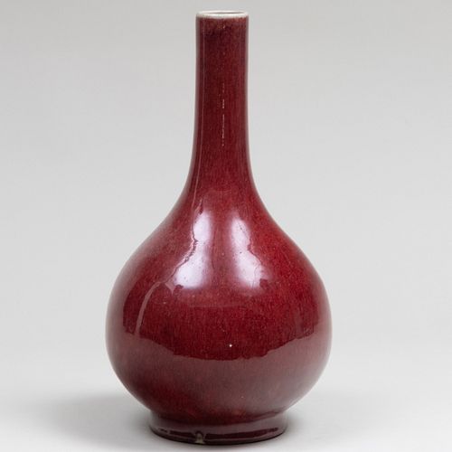 CHINESE COPPER RED PORCELAIN BOTTLE