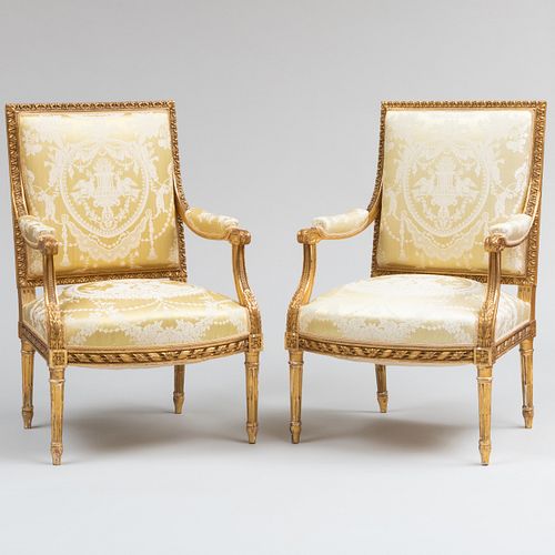 PAIR OF LOUIS XVI STYLE GILTWOOD