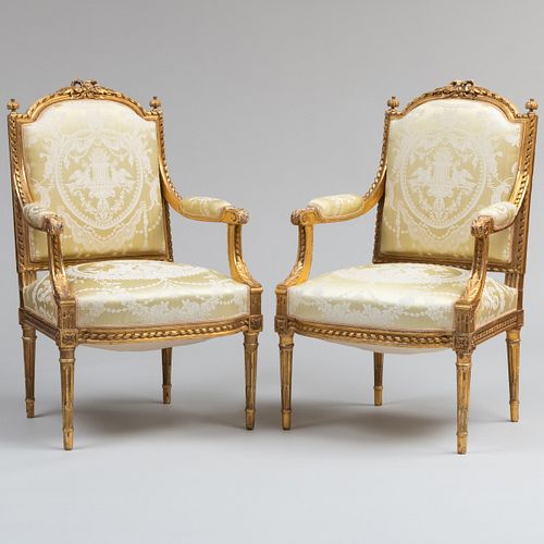 PAIR OF LOUIS XVI STYLE GILTWOOD 3ca9ac