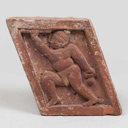 INDIAN TERRACOTTA FIGURAL BRICK8 3ca9c8