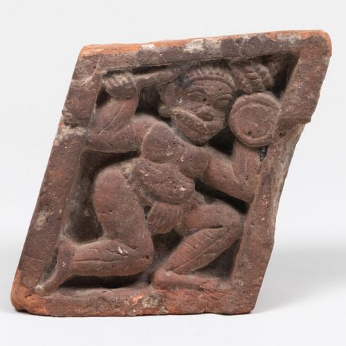 INDIAN TERRACOTTA FIGURAL BRICK6 3ca9c9