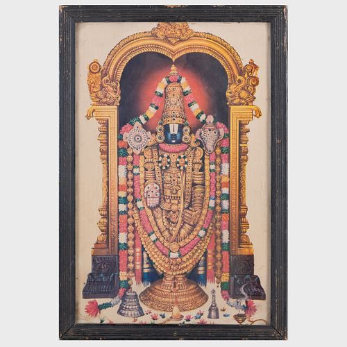 FRAMED PUJA PRINT OF LORD VENKATESHWARAPhotomechanical