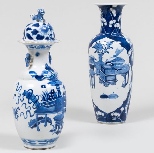 TWO CHINESE BLUE AND WHITE PORCELAIN