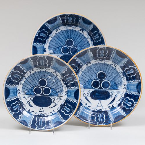 GROUP OF THREE BLUE AND WHITE DELFT