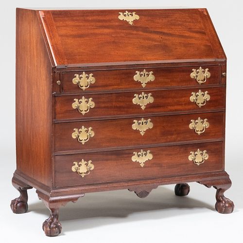 CHIPPENDALE STYLE MAHOGANY SLANT-FRONT