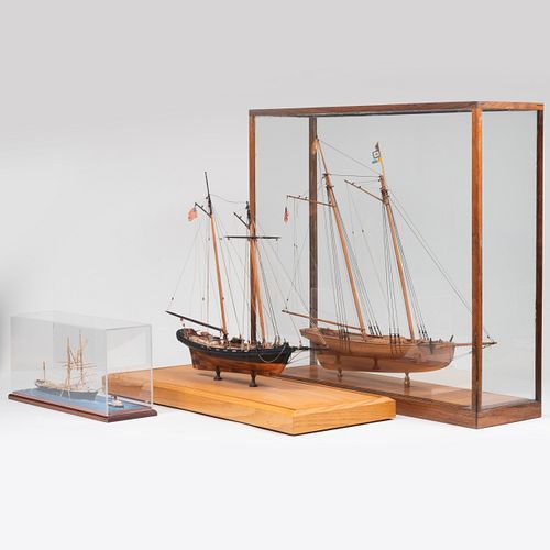 THREE MODERN WOODEN SHIP MODELSIn 3caa26