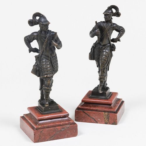 PAIR OF CONTINENTAL BRONZE MILITARY