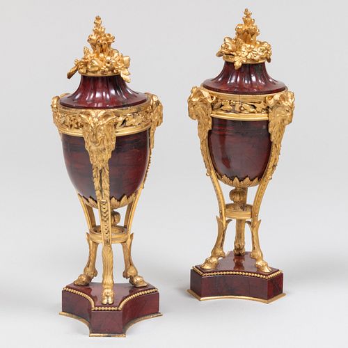 PAIR OF LOUIS XVI STYLE GILT METAL MOUNTED 3caa3d