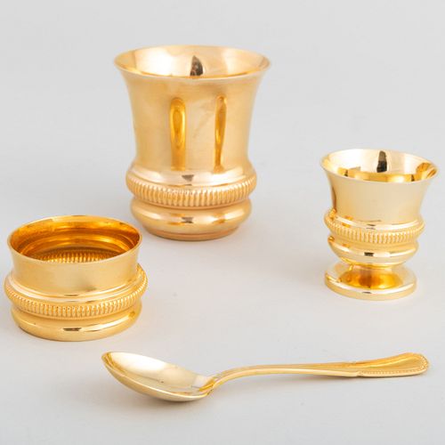FRENCH GILT PLATED CONDIMENT SERVICEComprising A 3caa8d