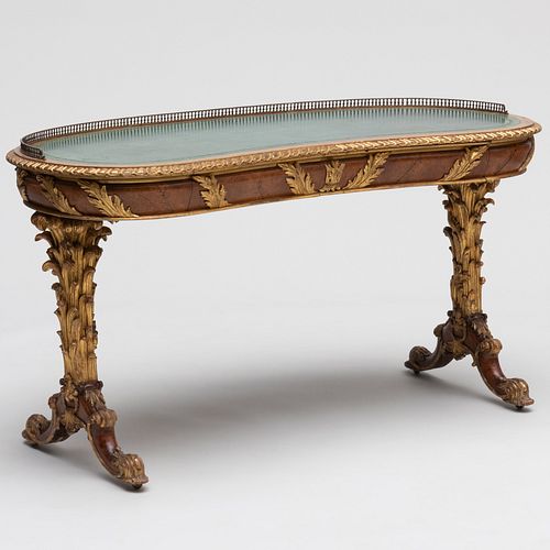 FINE WILLIAM IV YEWWOOD AND PARCEL-GILT