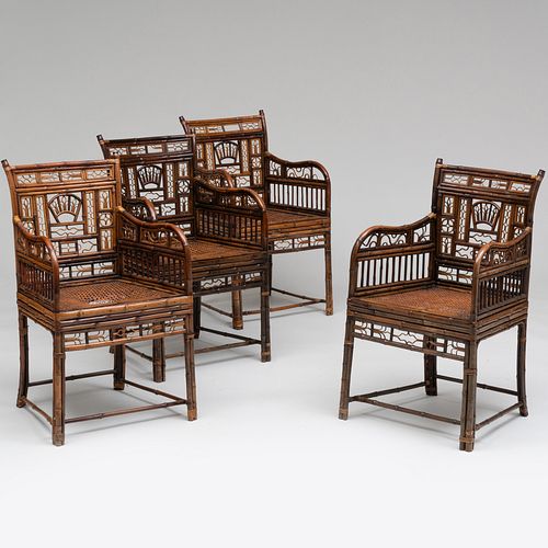 SET OF FOUR CHINESE EXPORT BAMBOO 3caabd