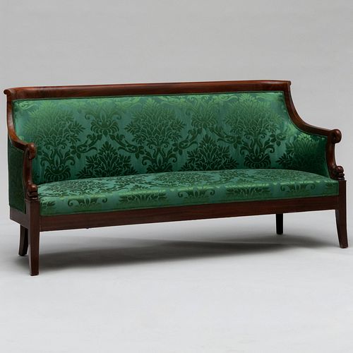 EMPIRE CARVED MAHOGANY SETTEE, JACOB