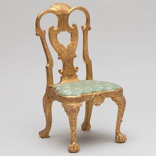 GEORGE I STYLE GILTWOOD SIDE CHAIR  3cabae