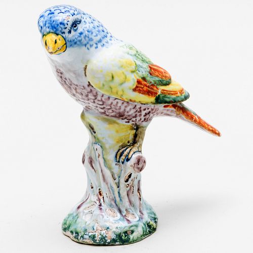 POLYCHROME DELFT FIGURE OF A PARROTRed 3cabe4