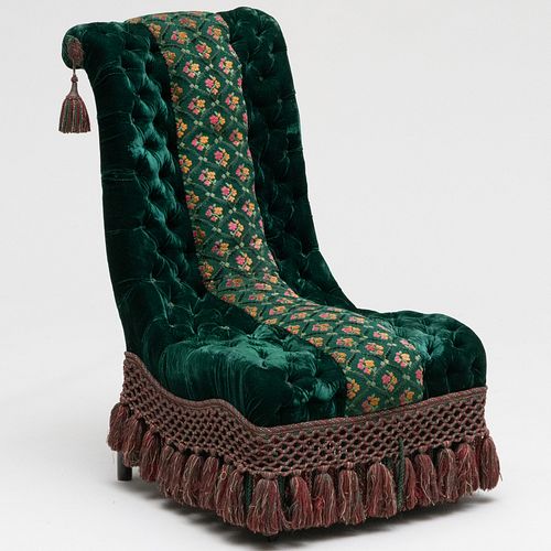 NAPOLEON III TUFTED VELVET AND