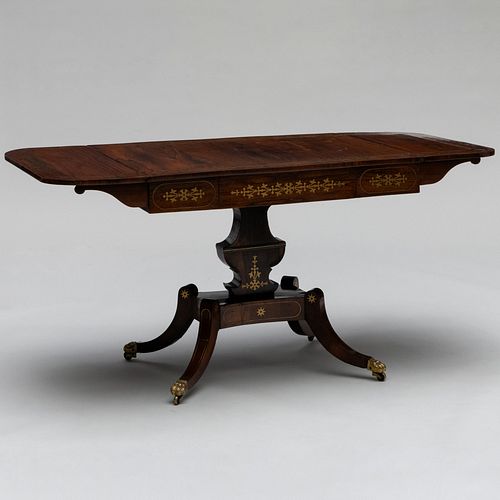 REGENCY BRASS-INLAID ROSEWOOD SOFA TABLE29