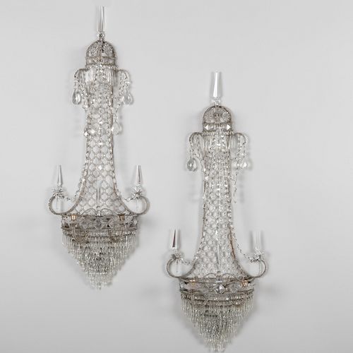 PAIR OF FRENCH SILVERED-METAL AND