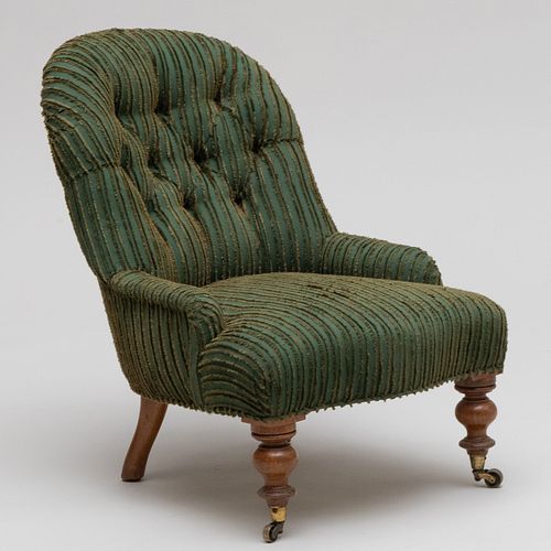 VICTORIAN TUFTED UPHOLSTERED WALNUT