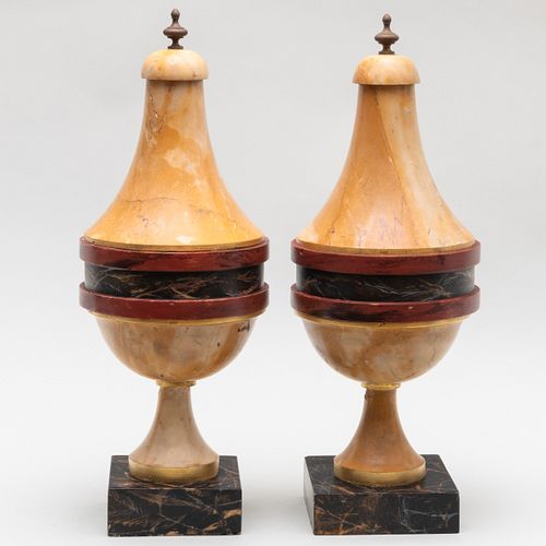 PAIR OF SIENNA MARBLE AND FAUX 3cac5a