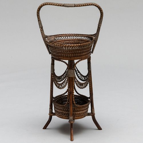 WICKER PAINTED RATTAN BASKET PLANT 3cad00