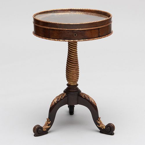 VICTORIAN MAHOGANY AND PARCEL-GILT