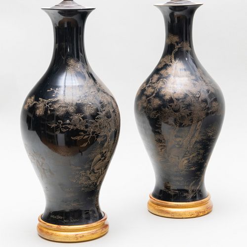 PAIR OF CHINESE GILT DECORATED