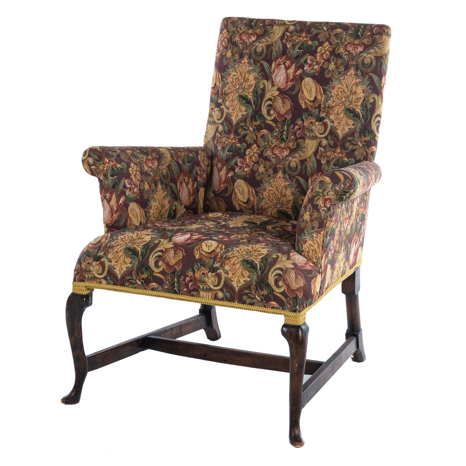 GEORGE III UPHOLSTERED ARMCHAIR